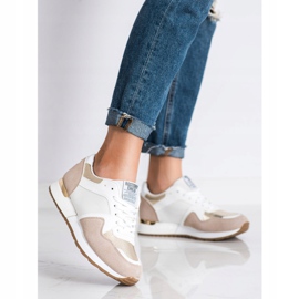 SHELOVET Sneakers BIANCHE E BEIGE alla moda bianca 1