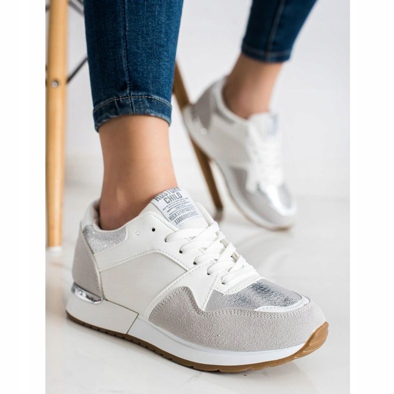 SHELOVET Sneakers BIANCHE E GRIGIE alla moda bianca grigio 2