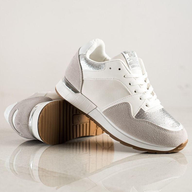 SHELOVET Sneakers BIANCHE E GRIGIE alla moda bianca grigio 1