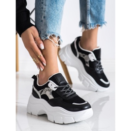 SHELOVET Sneakers Alla Moda Con Glitter nero 2