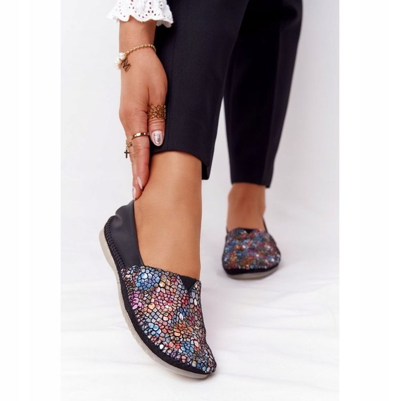 Ballerine in pelle da donna Maciejka 01930-87 nere nero multicolore 1