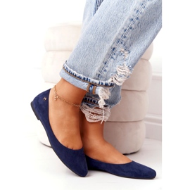 Ballerine in camoscio Sergio Leone BL622 Blu navy 2
