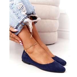 Ballerine in camoscio Sergio Leone BL622 Blu navy 1
