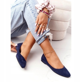Ballerine in camoscio Sergio Leone BL622 Blu navy 3