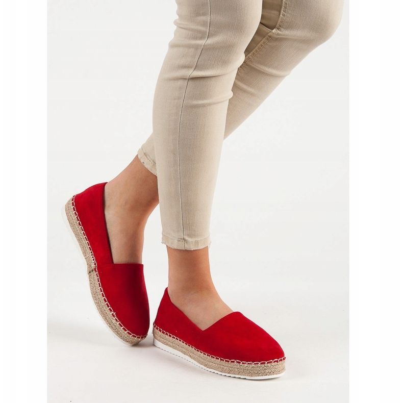 Small Swan Espadrillas in camoscio rosso 2