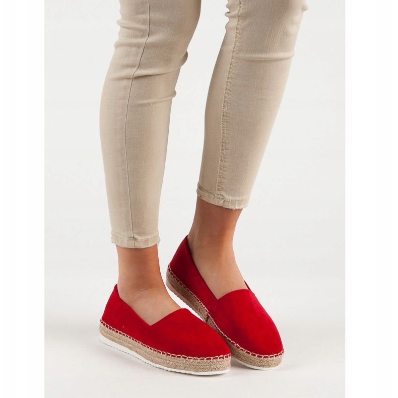 Small Swan Espadrillas in camoscio rosso 1