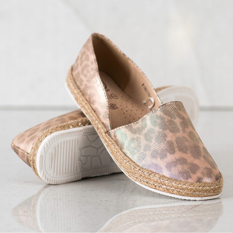 Kylie Espadrillas maculate beige d'oro 1