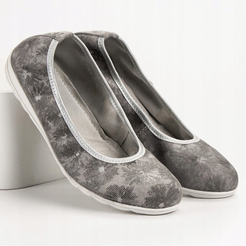 Filippo Ballerine in pelle grigio 2