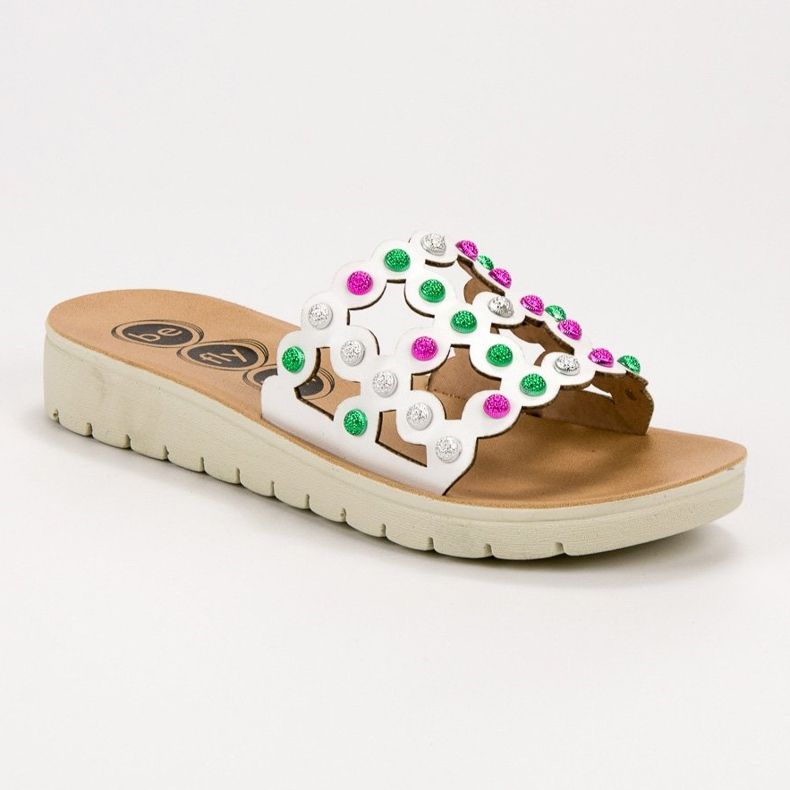 SHELOVET Pantofole da donna casual bianco multicolore 1