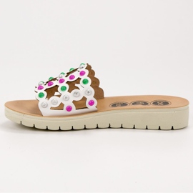 SHELOVET Pantofole da donna casual bianco multicolore 2