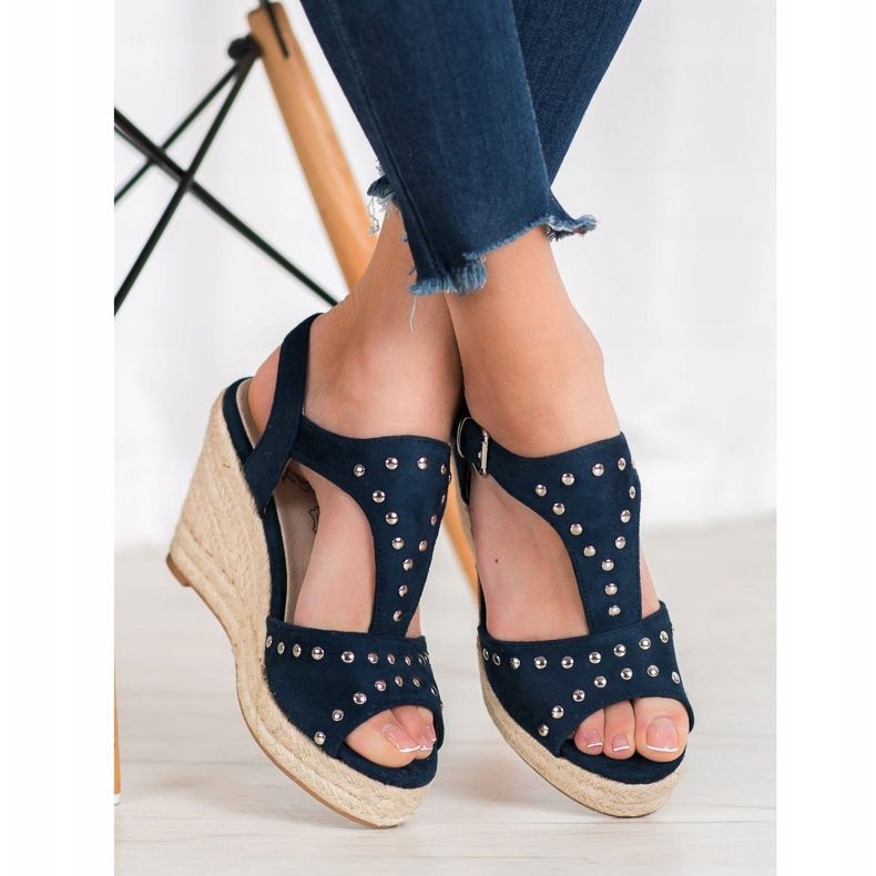 Kylie Sandali Con Strass blu navy 2