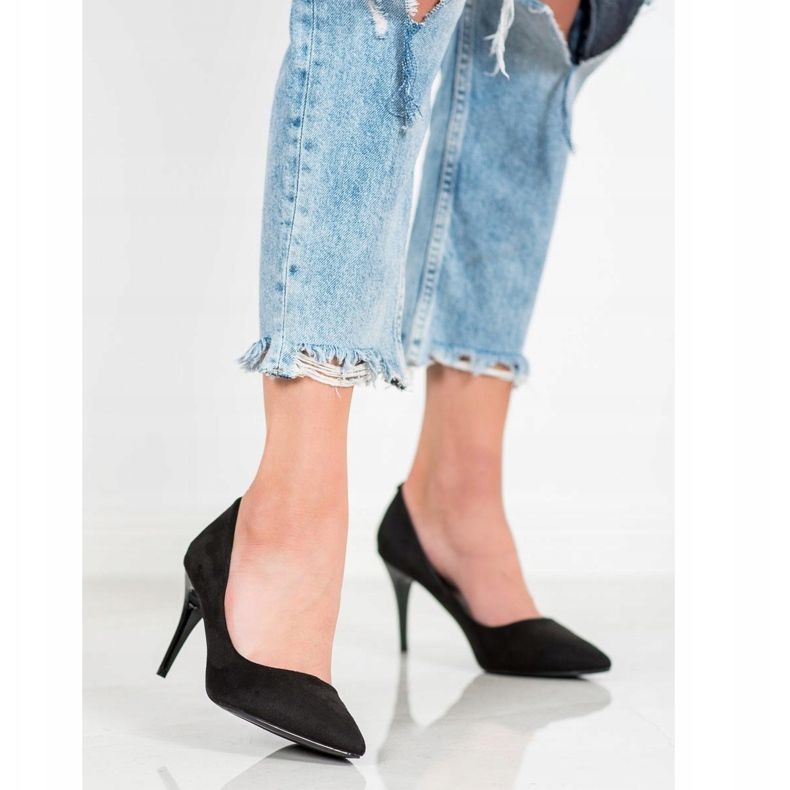 Kylie Tacchi classici in pelle scamosciata nero 2