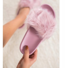 SHELOVET Pantofole In Gomma Con Pelliccia viola 2