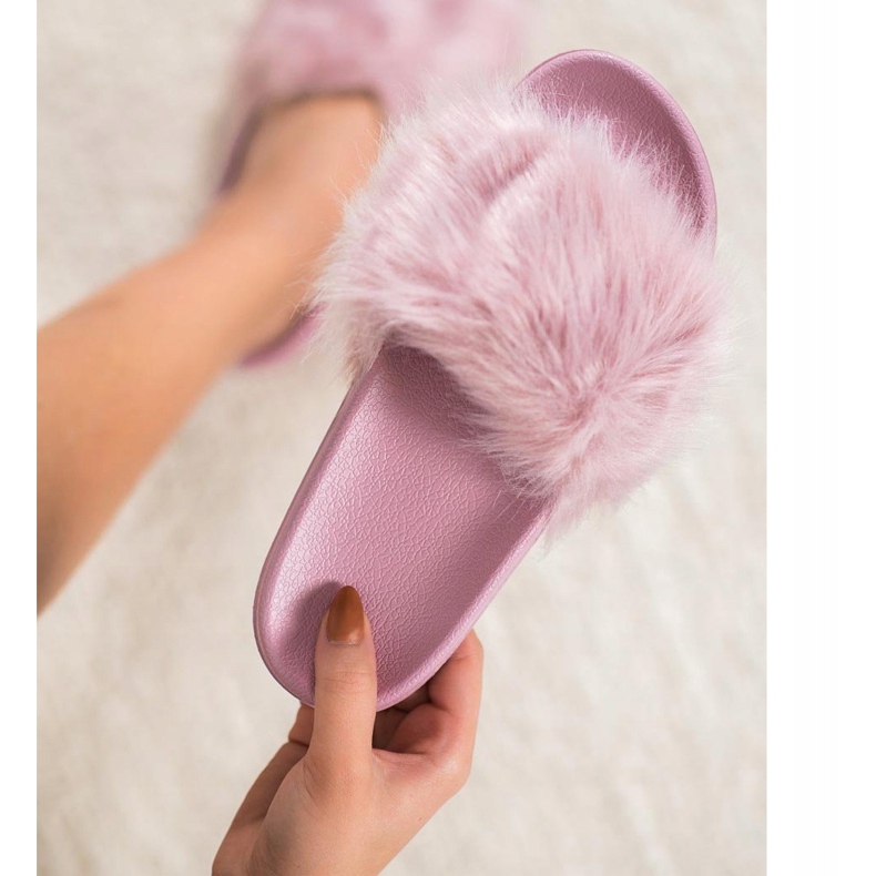 SHELOVET Pantofole In Gomma Con Pelliccia viola 2