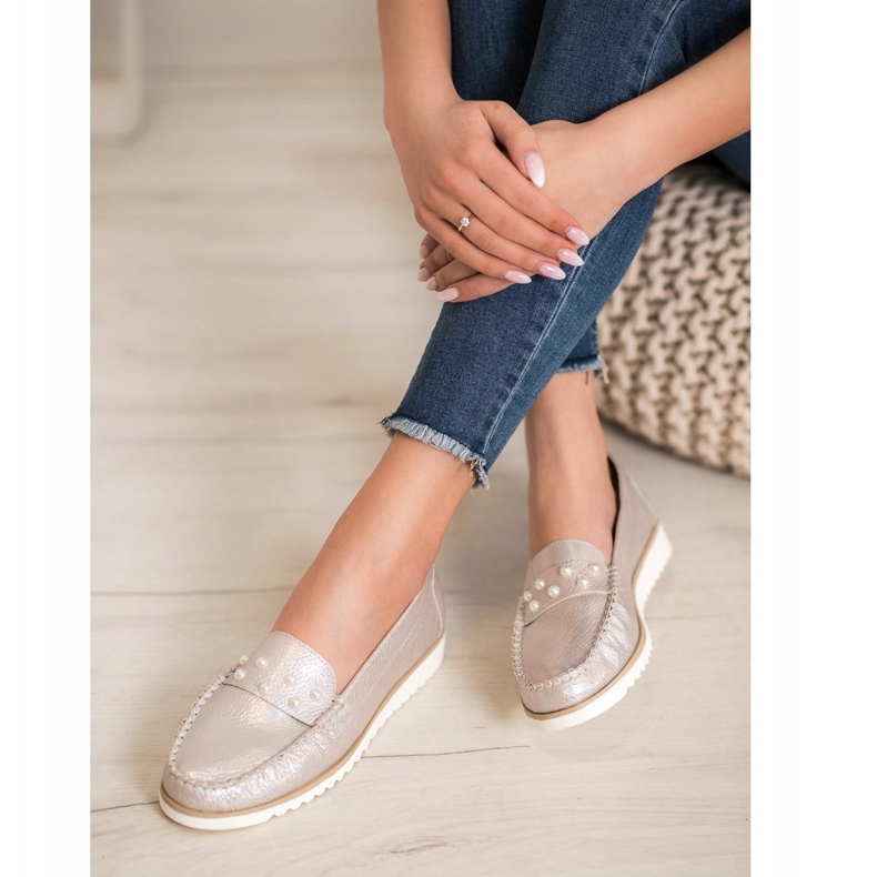 Sergio Leone Mocassini Con Perle d'oro 1