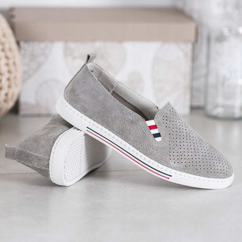 Filippo Sneakers in pelle grigia grigio 1