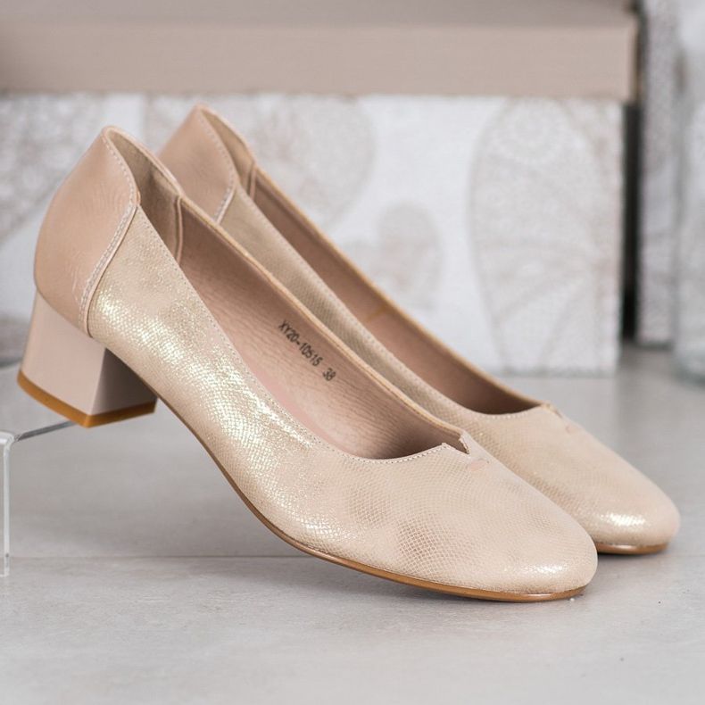 Décolleté in tessuto VINCEZA d'oro 1