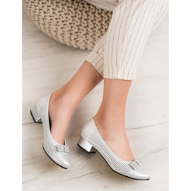 Goodin Décolleté traforate con fiocco grigio 1