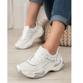 Goodin Scarpe da ginnastica in pelle bianco multicolore 1