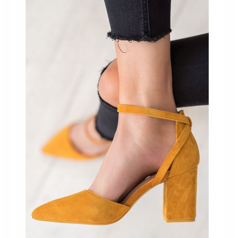 Seastar Décolleté in pelle scamosciata alla moda giallo 2