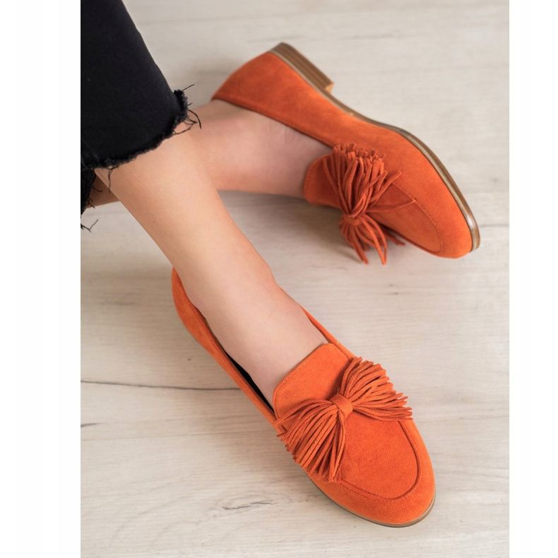 Seastar Calzature in pelle scamosciata con frange arancia 2