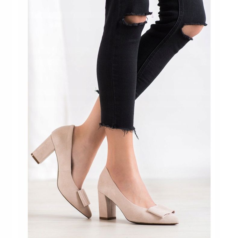 W. Potocki Décolleté Glitter Con Fiocco beige 2