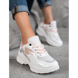 SHELOVET Sneakers in ecopelle alla moda bianco multicolore 2