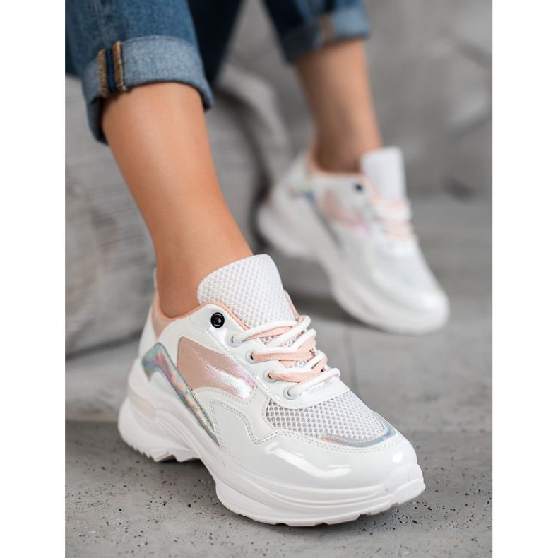SHELOVET Sneakers in ecopelle alla moda bianco multicolore 2
