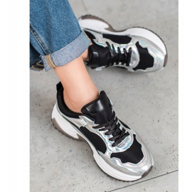 SHELOVET Sneakers Alla Moda Con Effetto Holo nero argento 1