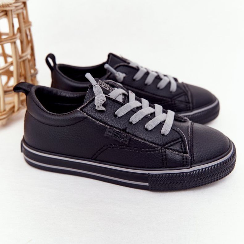 Sneakers da bambino Big Star HH374038 in ecopelle nera nero 1