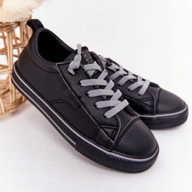 Sneakers da bambino Big Star HH374038 in ecopelle nera nero 2