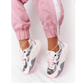 Scarpe sportive da donna Memory Foam Big Star HH274326 Bianco bianca rosa multicolore 1