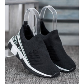 SHELOVET Moda Slipony Openwork bianco nero 1