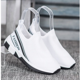 SHELOVET Moda Slipony Openwork bianco 1