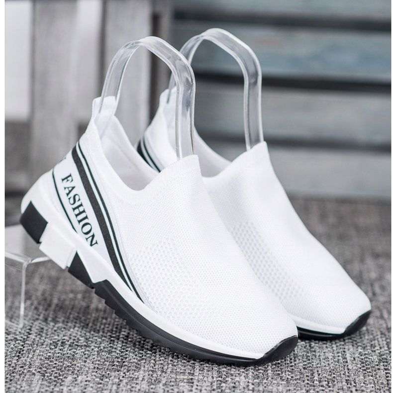 SHELOVET Moda Slipony Openwork bianco 1