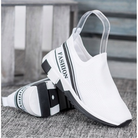 SHELOVET Moda Slipony Openwork bianca 2