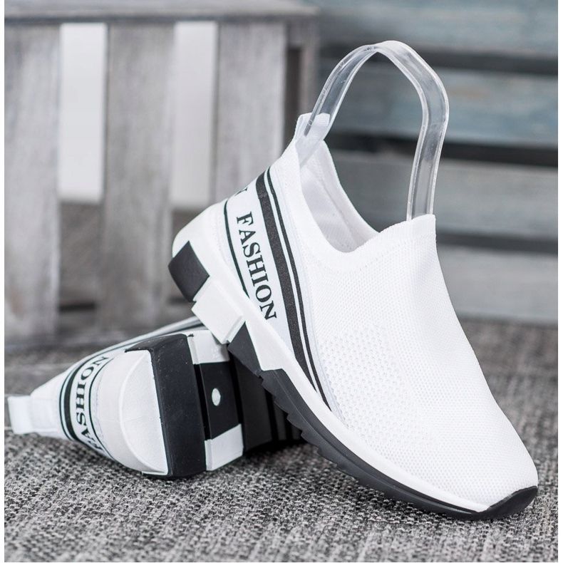 SHELOVET Moda Slipony Openwork bianca 2