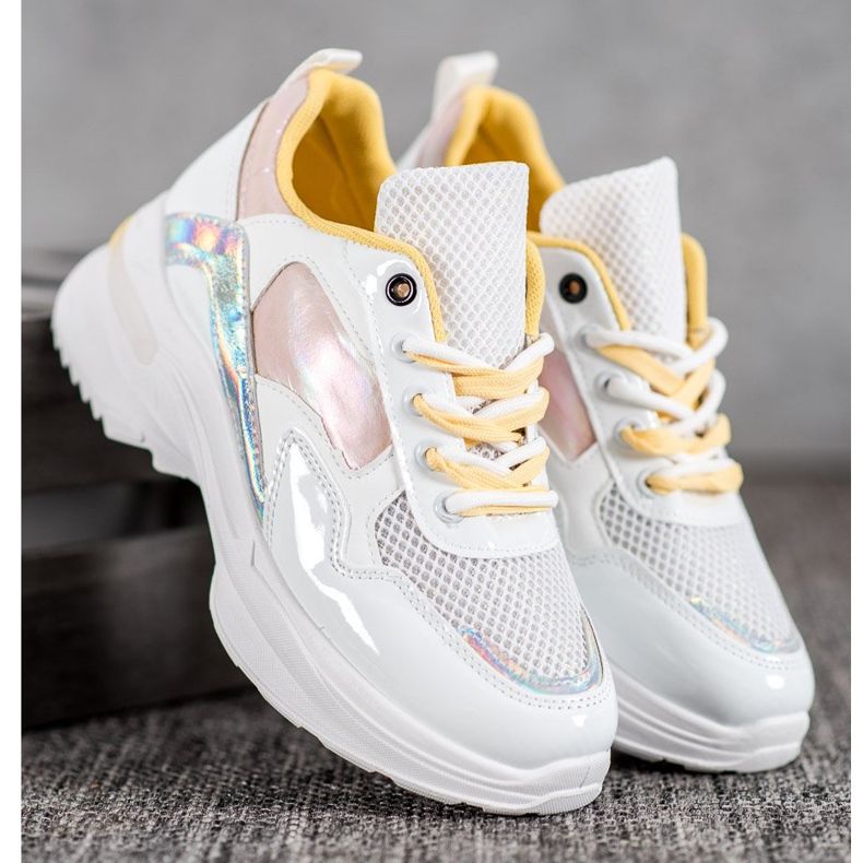 SHELOVET Sneakers in ecopelle alla moda bianca multicolore 1