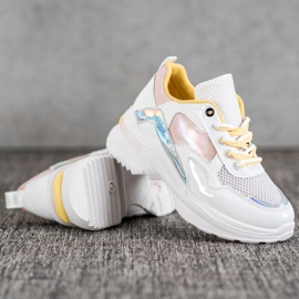 SHELOVET Sneakers in ecopelle alla moda bianca multicolore 2