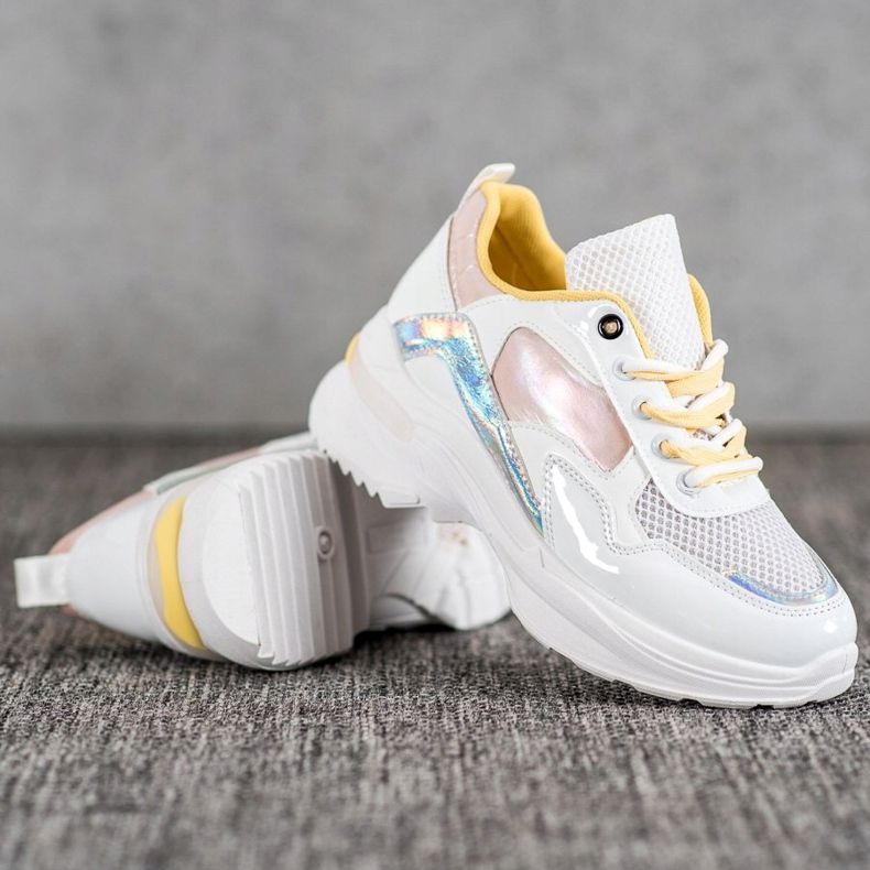 SHELOVET Sneakers in ecopelle alla moda bianco multicolore 2