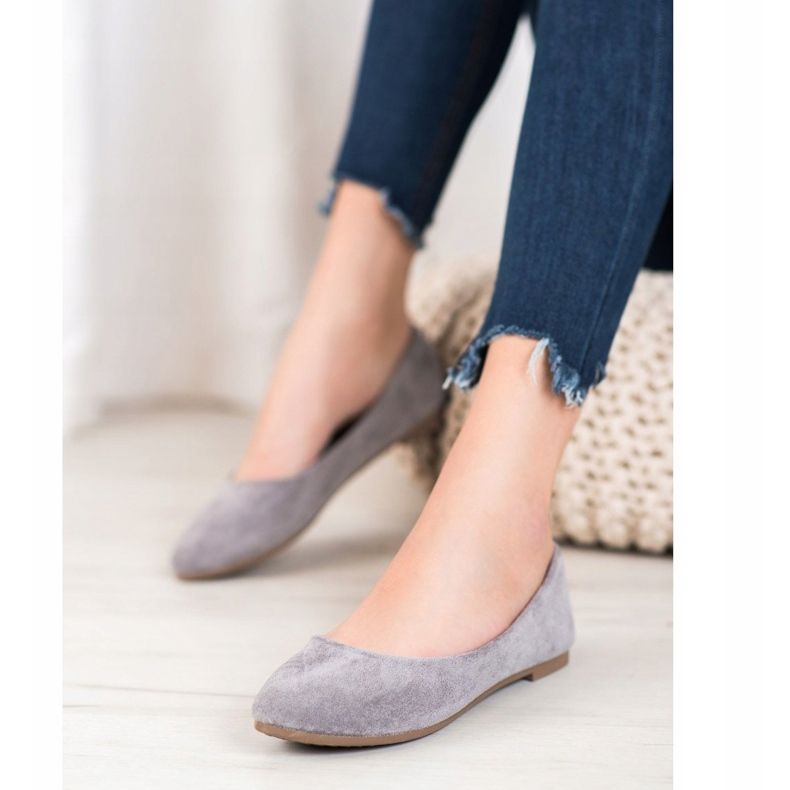 Ballerine classiche VINCEZA in camoscio grigio 2