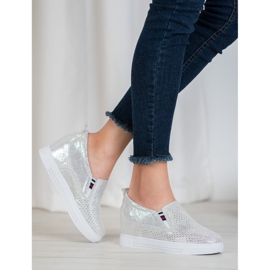 Filippo Scarpe con zeppa in pelle grigio 2