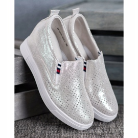 Filippo Scarpe con zeppa in pelle grigio 1