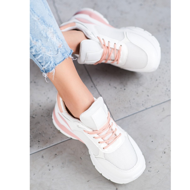 SHELOVET Sneakers alla moda con rete bianco 1