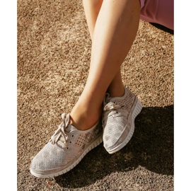 Kylie Scarpe brogue in pelle sulla piattaforma multicolore grigio 2