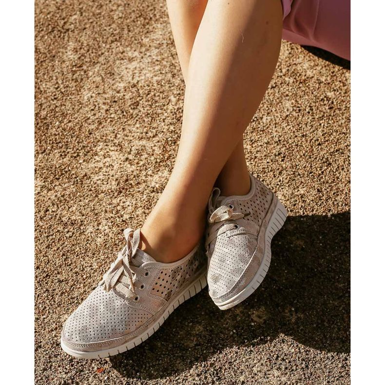 Kylie Scarpe brogue in pelle sulla piattaforma multicolore grigio 2