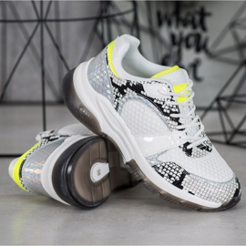 Kylie Comode sneakers con stampa serpente bianca multicolore 1