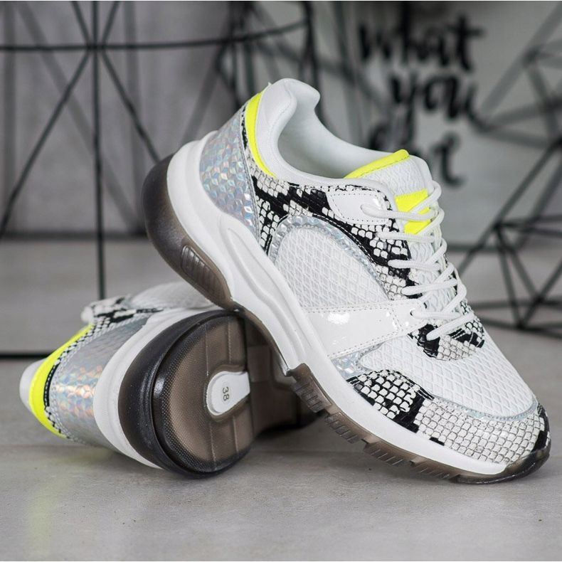 Kylie Comode sneakers con stampa serpente bianca multicolore 1