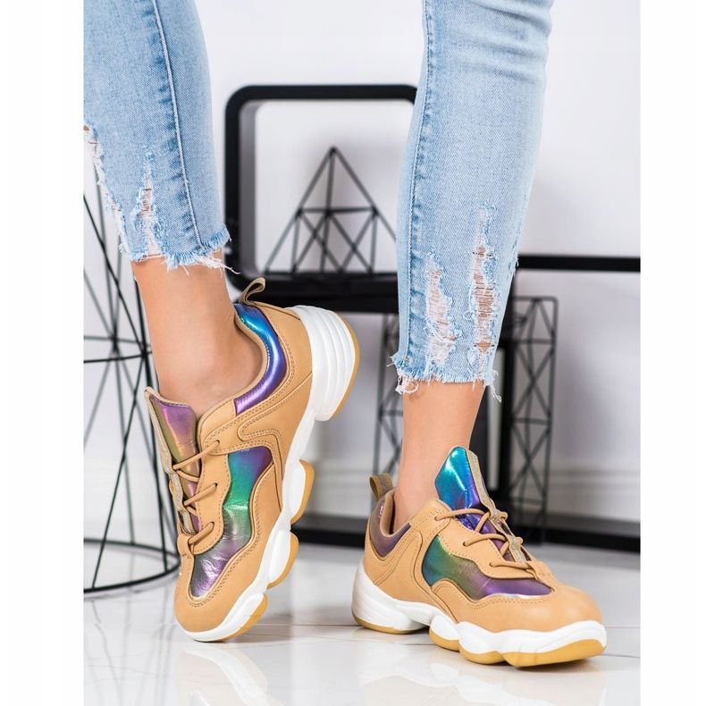 Kylie Scarpe sportive alla moda beige multicolore 1