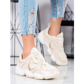 Kylie Scarpe da ginnastica beige alla moda 1